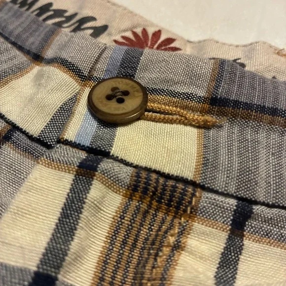 Tommy Bahama Men's Paradise Nation Multicolor Plaid Linen Blend Shorts Size 33 - Picture 3 of 7